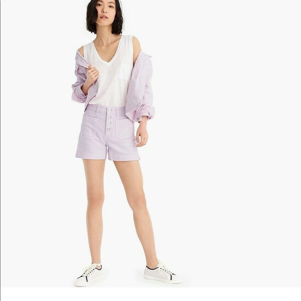 J. Crew High-rise Denim Short In Misty Orchid Purple NWT Size 30
